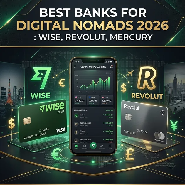 Best Banks & Financial Tools for Digital Nomads (2026): Wise, Revolut, Mercury & More