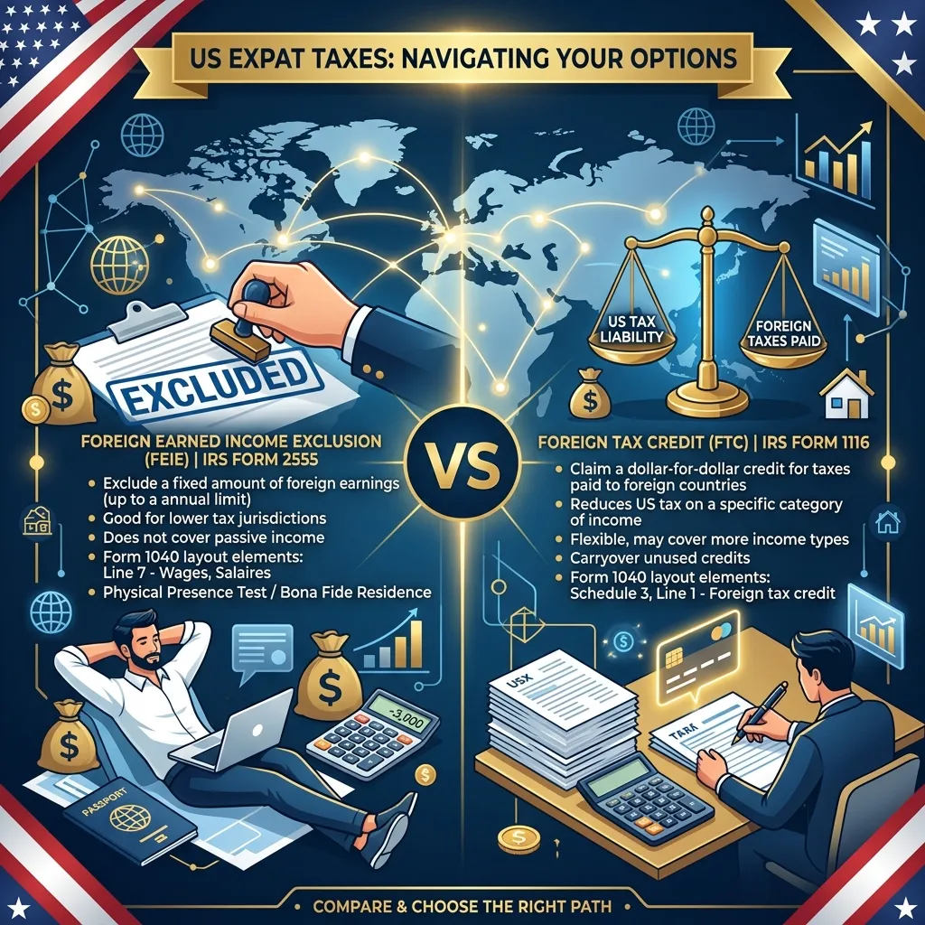 Foreign Tax Credit (FTC) vs FEIE: How to Choose for US Expats
